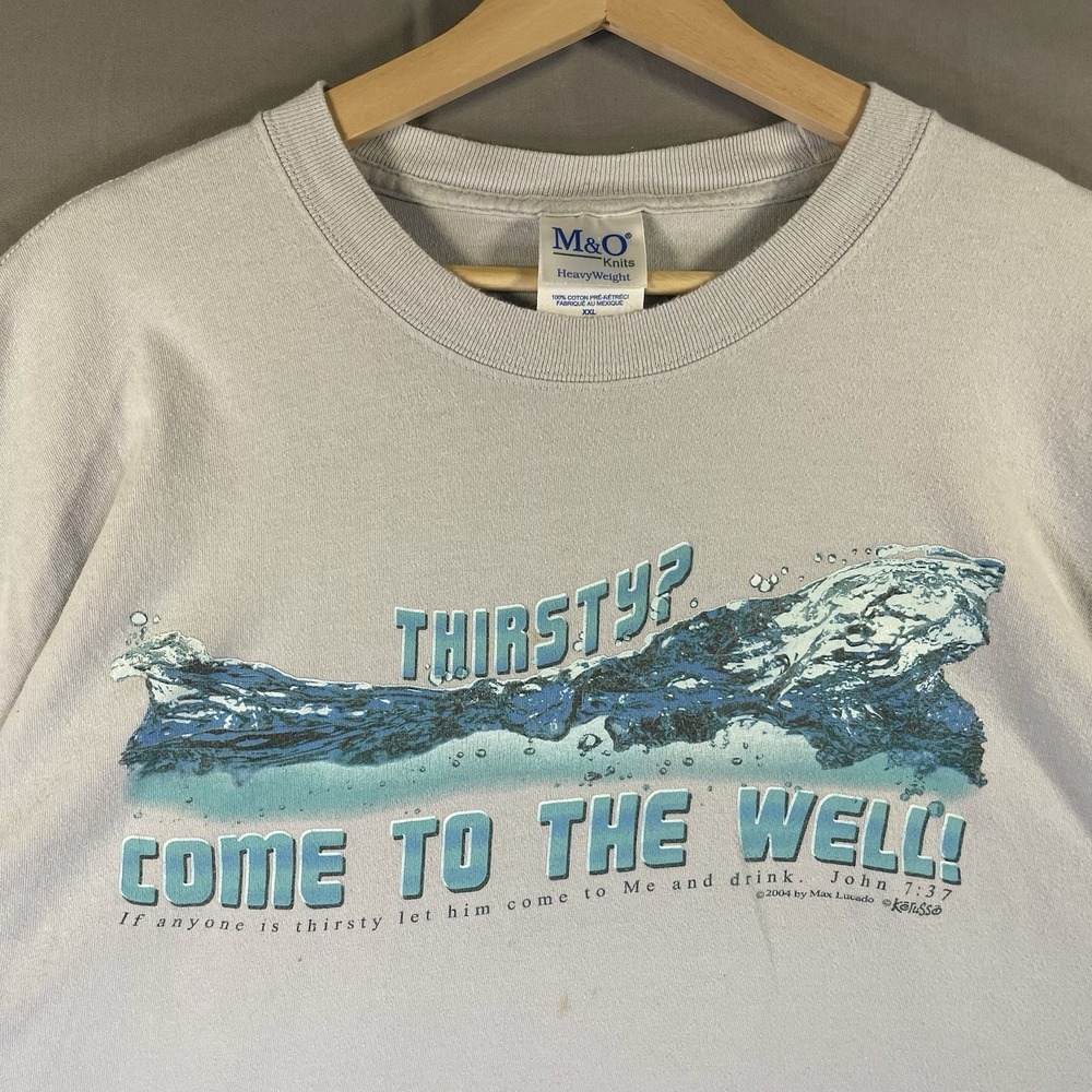 Vintage Max Lucado Thirsty Come To The Well Kerusso Bible Jesus T Shirt XXL
